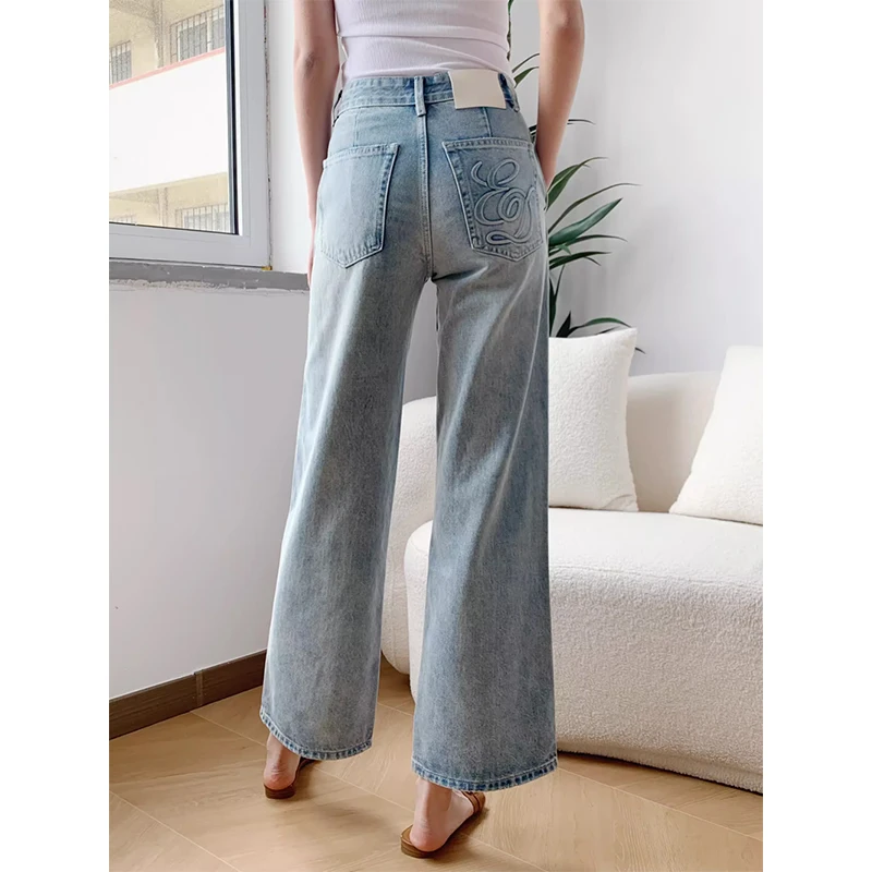 

Джинсы Selfwill с высокой талией и широкими штанинами, женские, прямого кроя, из плотного денима, удобные, модный тренд весна-лето