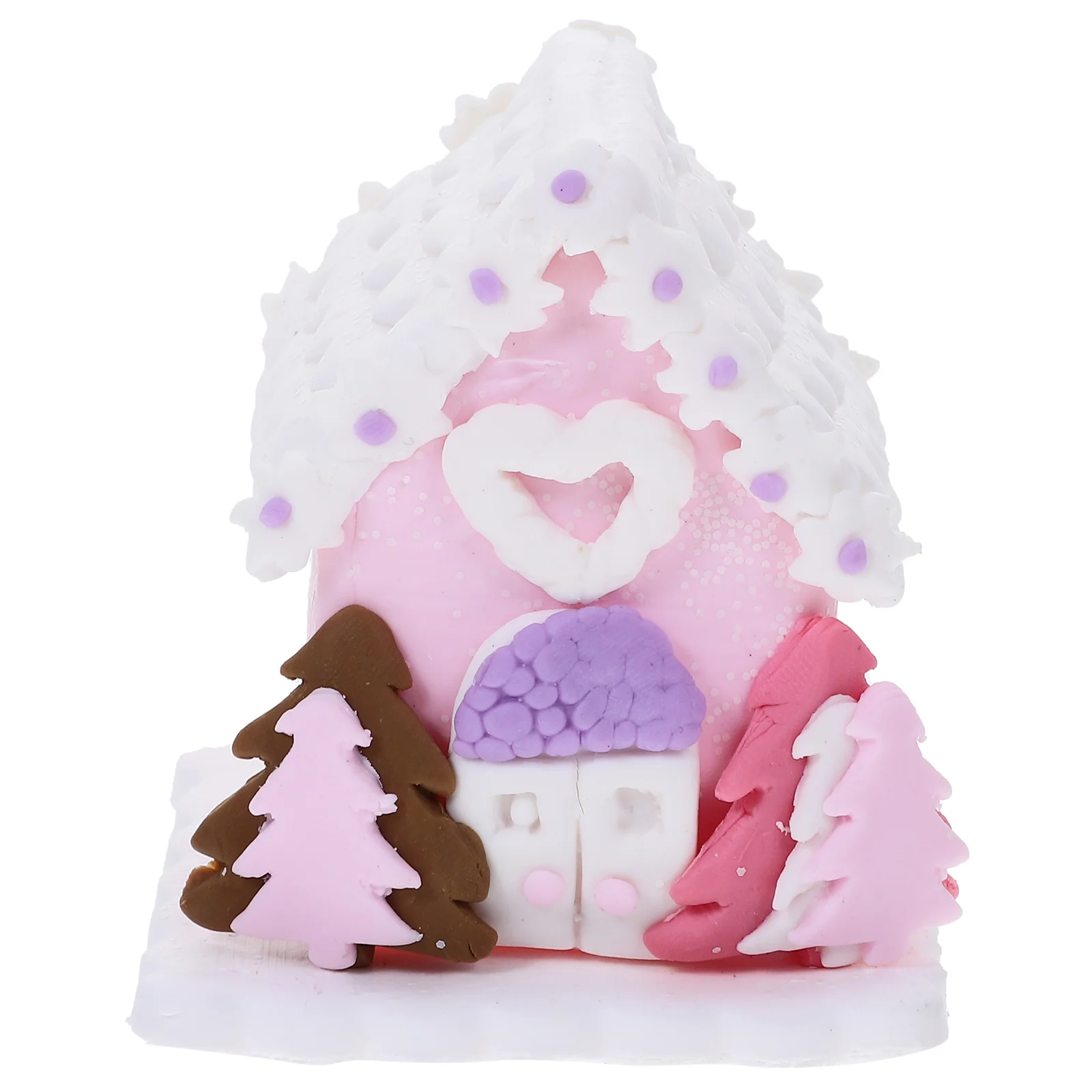 Table Decor Christmas Gingerbread House Village Ornament Cake Cute Xmas Small Polymer Clay