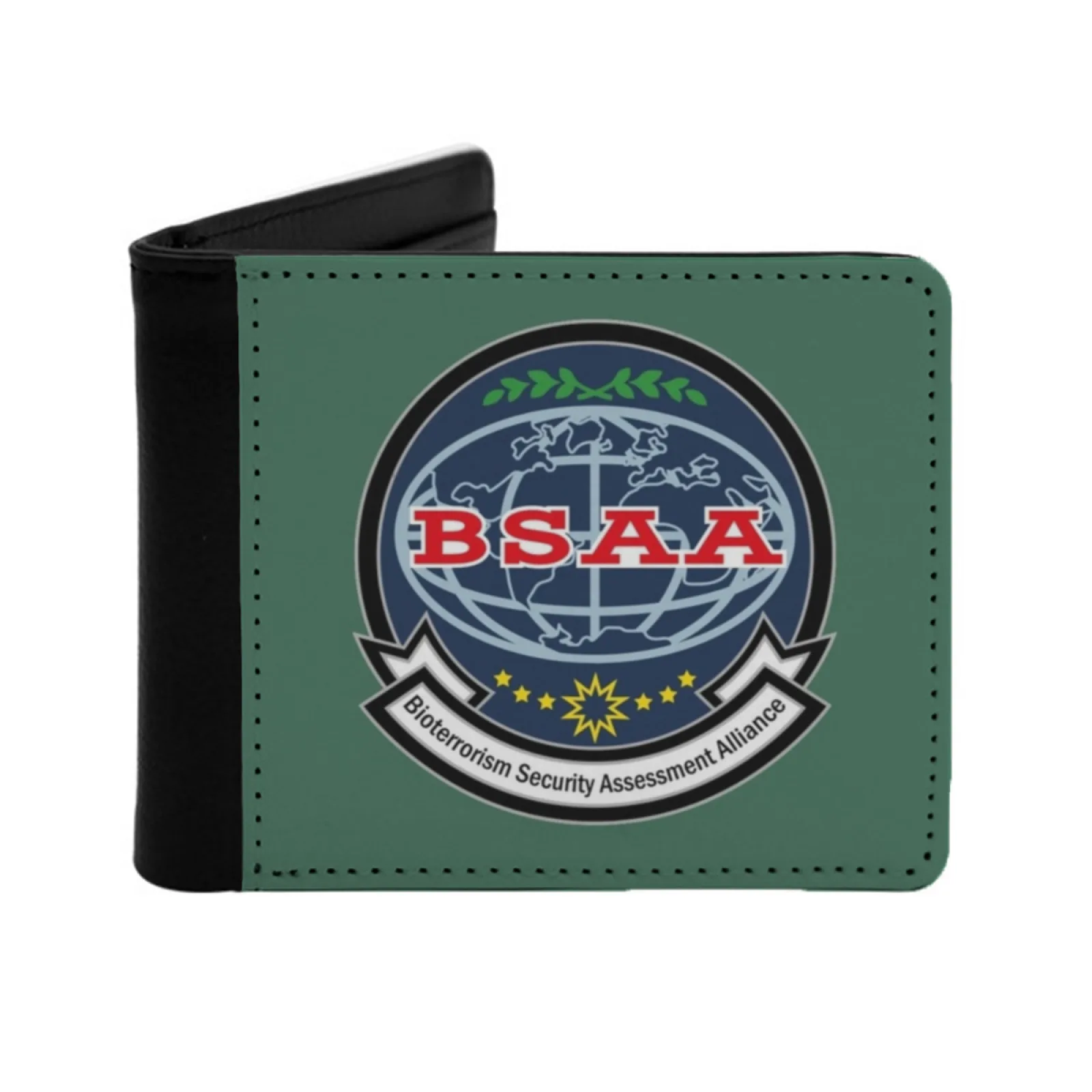 

Bsaa Emblem Men's Wallet Pu Leather Wallet Multifunction Credit Card Purse Re Biohazard Raccoon Raccoon City Raccoon Forest