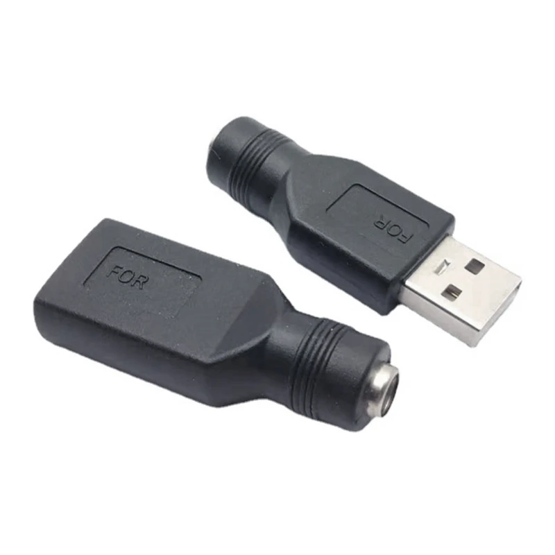 USB Động Nam/Nữ Sang DC5.5x2.1mm Adapter Chuyển Đổi Nguồn Điện Đầu Chuyển Đổi Màu Đen Cho Nhiều Loại Laptop Thương Hiệu Trang