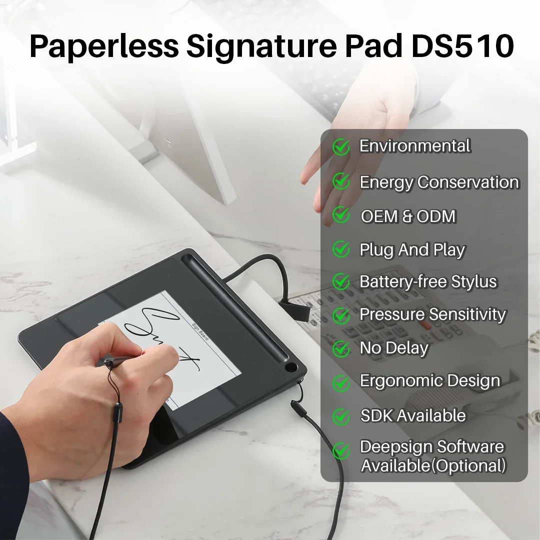 DS510 5 inch electronic digital pen paperless signature pad for bank hotel