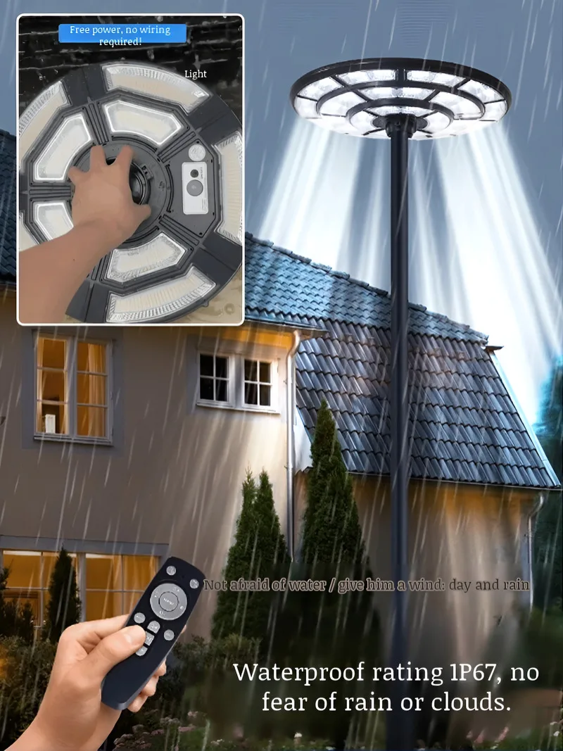 Villa Park Outdoor Runde Solar Straßenlaterne Induktion Solar Garten