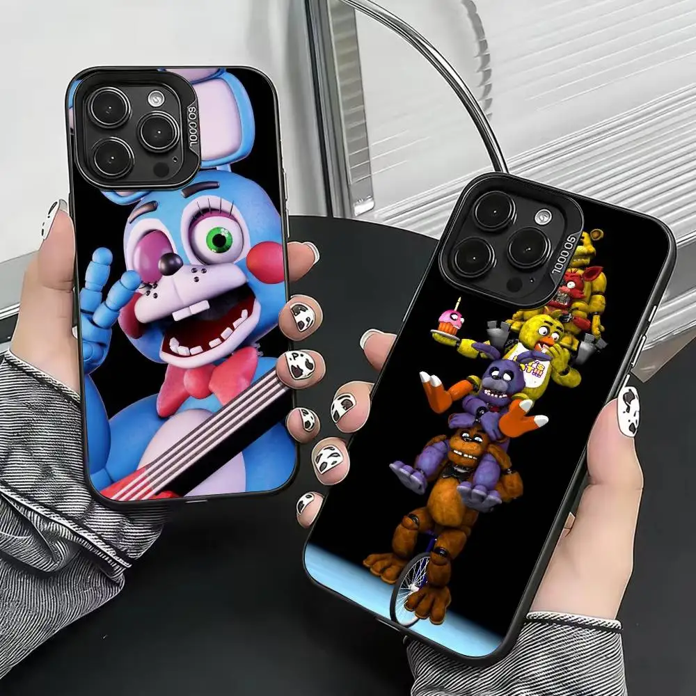 

FNAF 5 Nights at Freddy's Phone Case For iPhone 17,16,15,14,13,12,11 Plus,Pro Max,XS,Colored Silver Plated Inside Cover