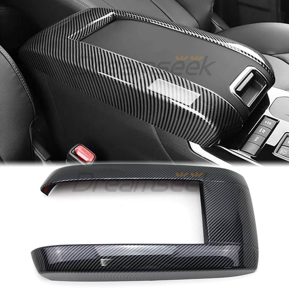 Interior Center Console Armrest Box Cover Bezel Molding Trim for Toyota Highlander XU70 2020 2021 2022 2023 Carbon Fiber Style