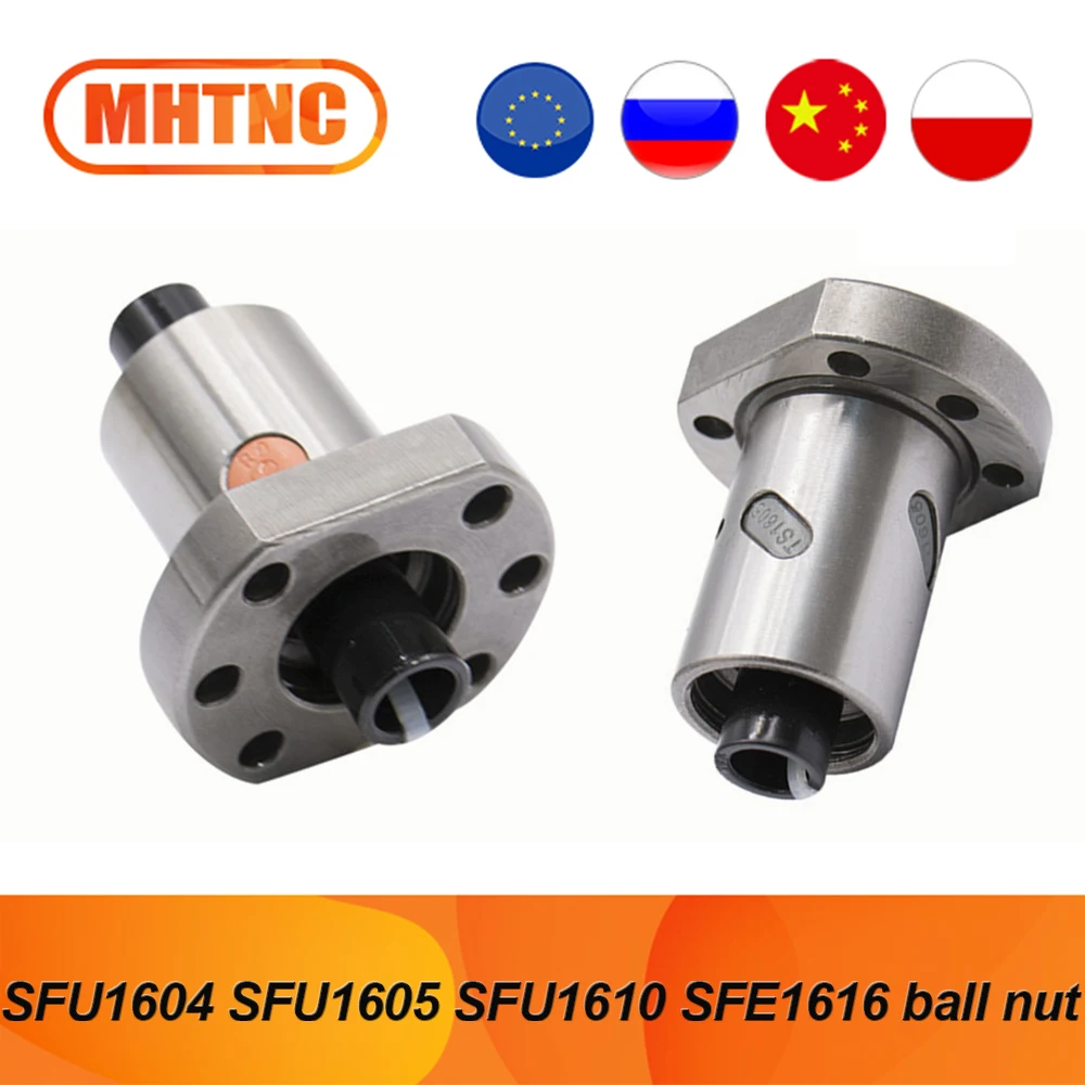 SFU Ball Screw Nut Only SFU1604 SFU1605 SFU1610 suit 4/5/10mm pitch 16mm diameter screw ball nut for cnc parts