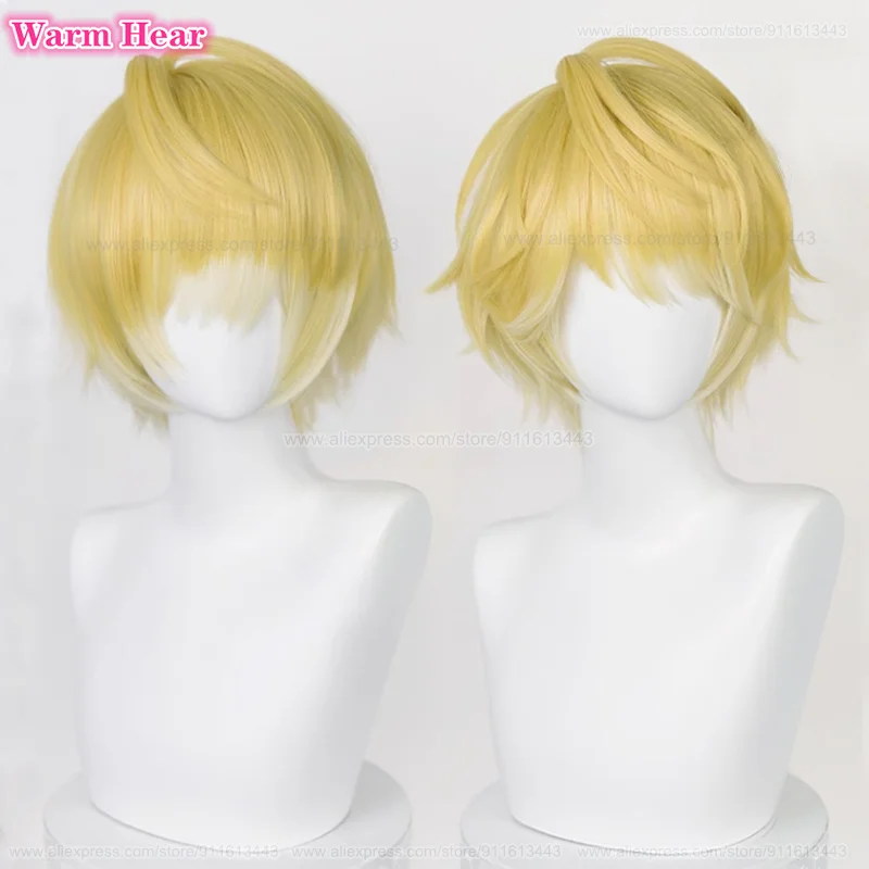 VTuber Sonny Brisko Wig NIJISANJI EN Cosplay Wig Short 30cm Golden Wigs Heat Resistant Hair Halloween Party Wigs + Free Wig Cap