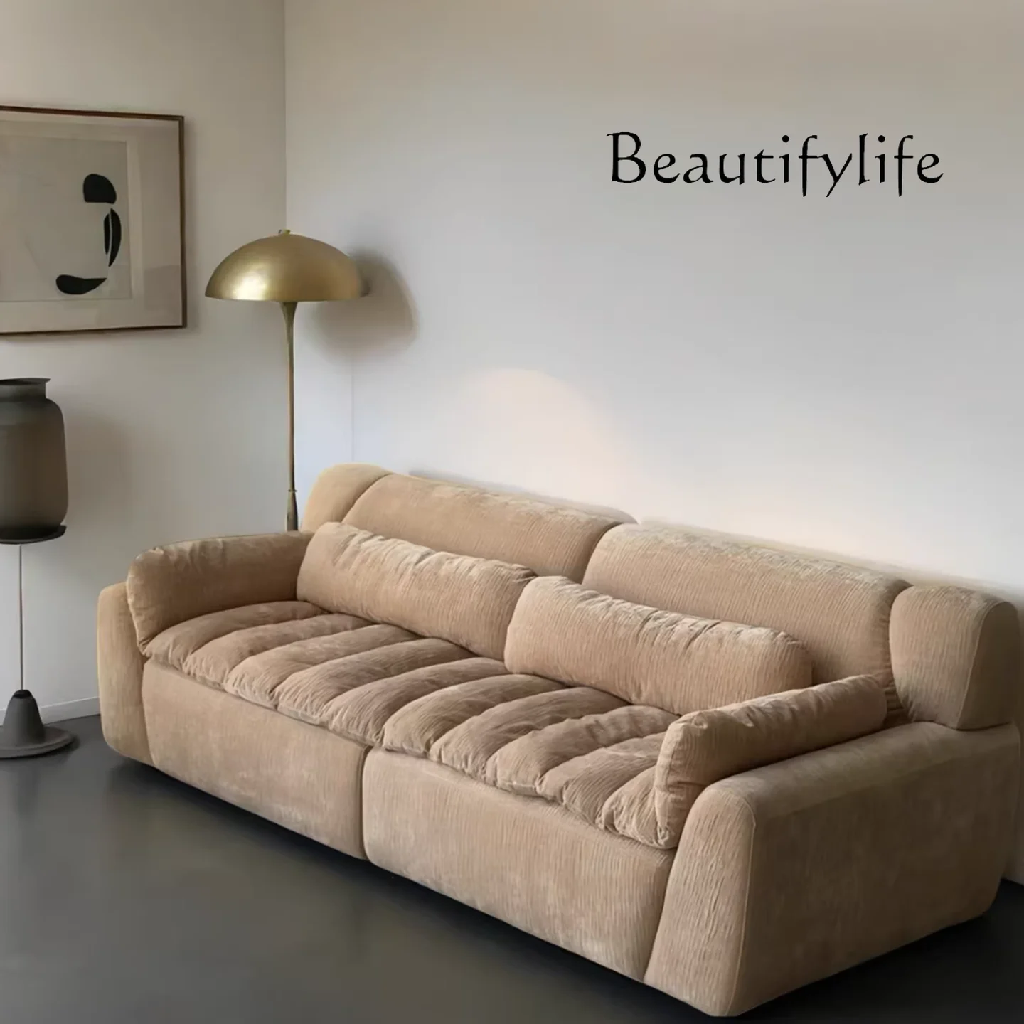 

Итальянский минималистичный тканевый диван для гостиной, современный простой маленький квартирный прямой ряд, четыре дизайнерских дивана