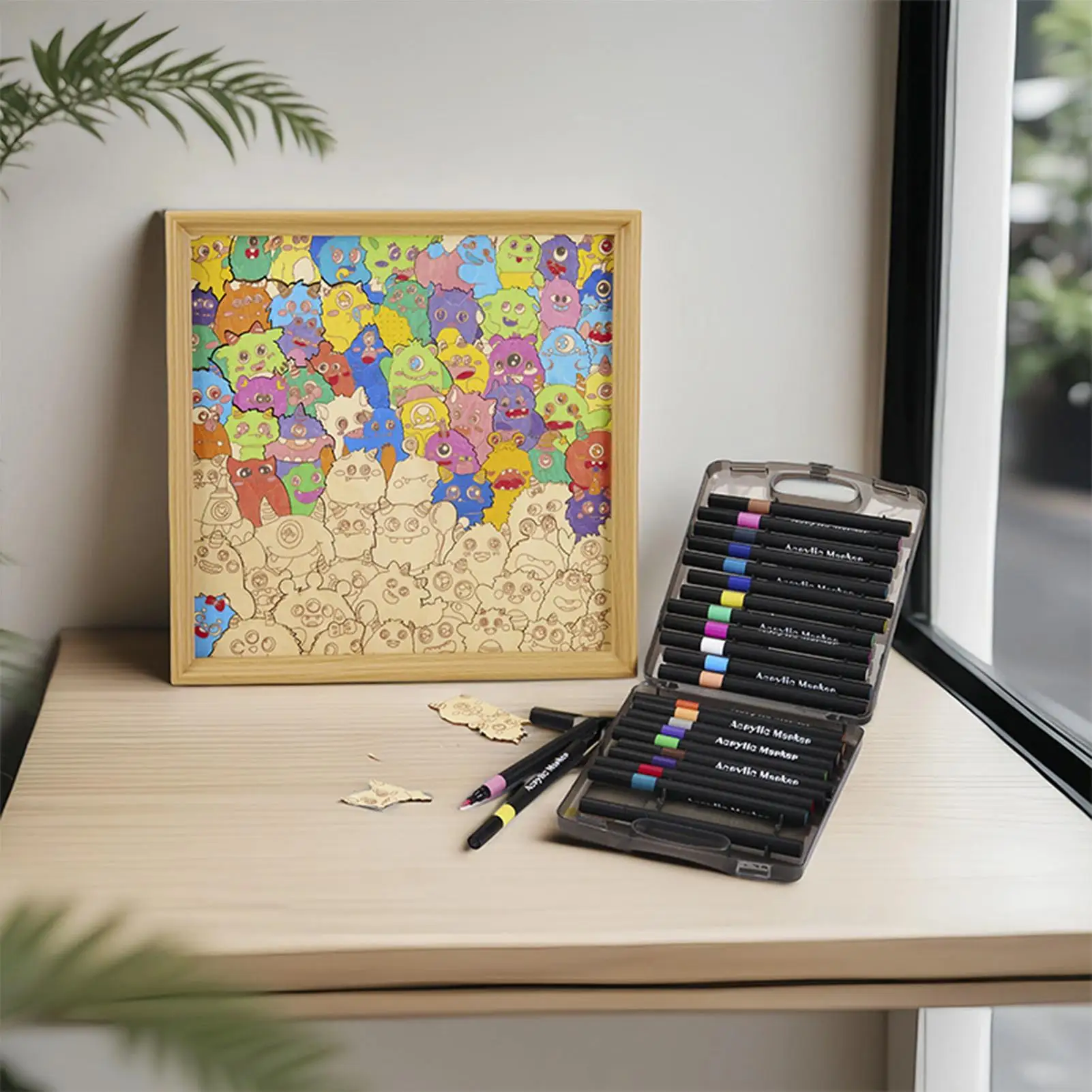 Rompecabezas de madera para niños, marco de animales de madera, Kit de decoración de juguetes divertidos, rompecabezas desafiadores para niños, estante de pared para niños, hogar y familia