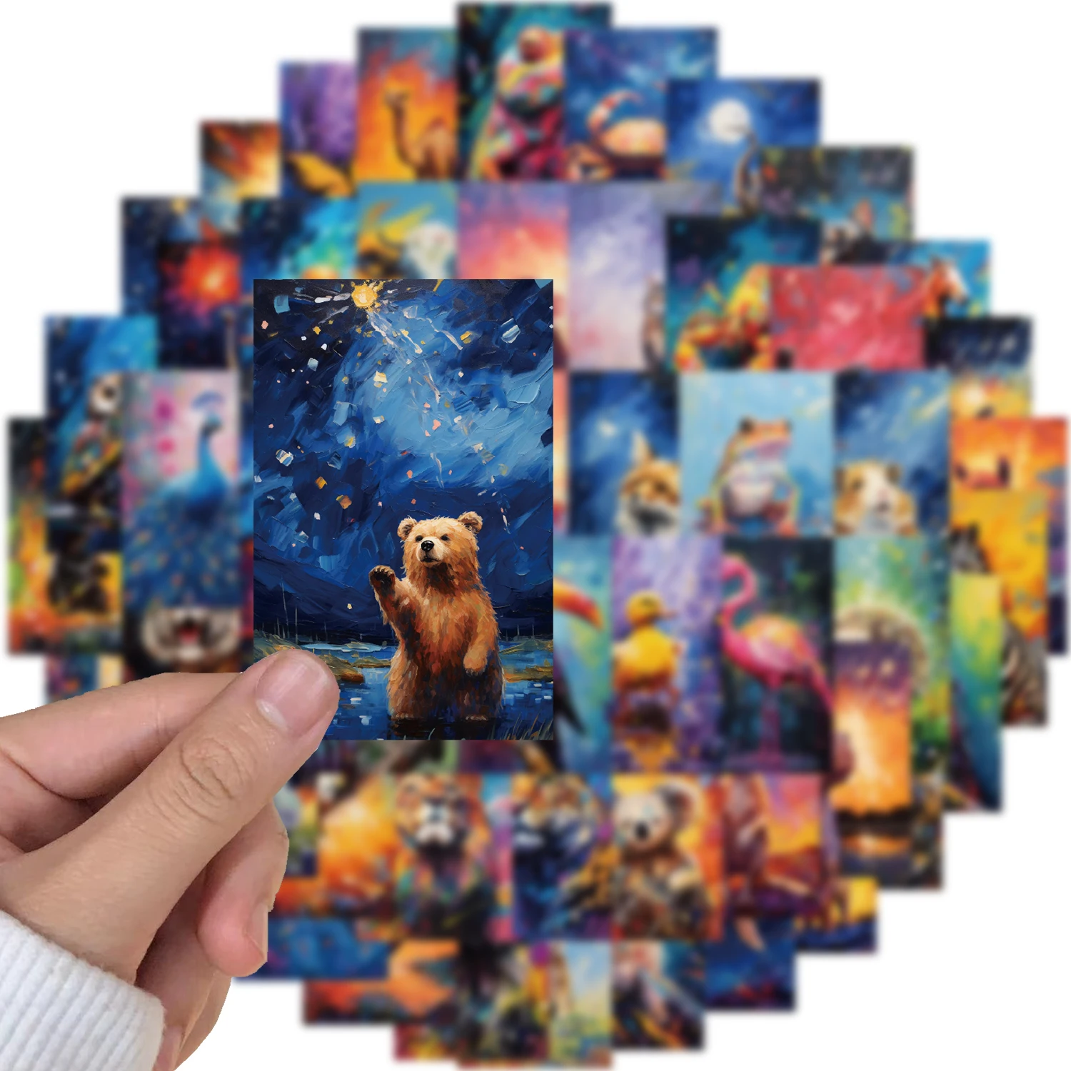 55PCS Cartoon Galaxy adesivi animali colorati decorazione Skateboard Computer Laptop Cute Kawaii Graffiti Sticker all'ingrosso