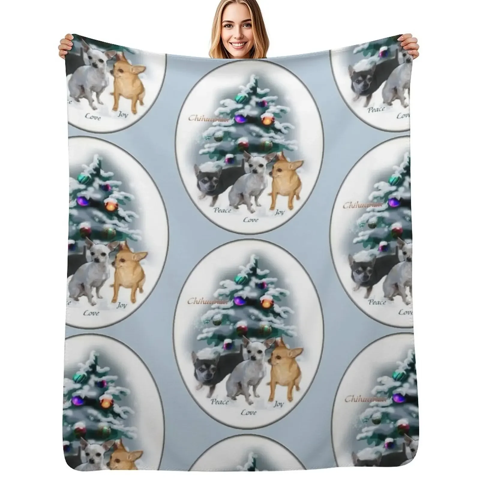 

Chihuahua Trio Christmas Gifts Throw Blanket Luxury Throw Soft Plaid Thin Blanket