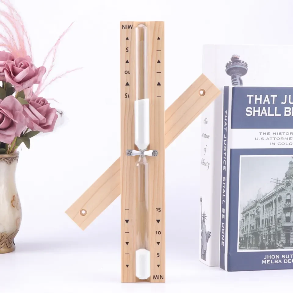 Wooden Rotating Hourglass 15/30min For Bathroom Sauna Wall Mounted Explosion Proof Glass Timer Decorative Ornament