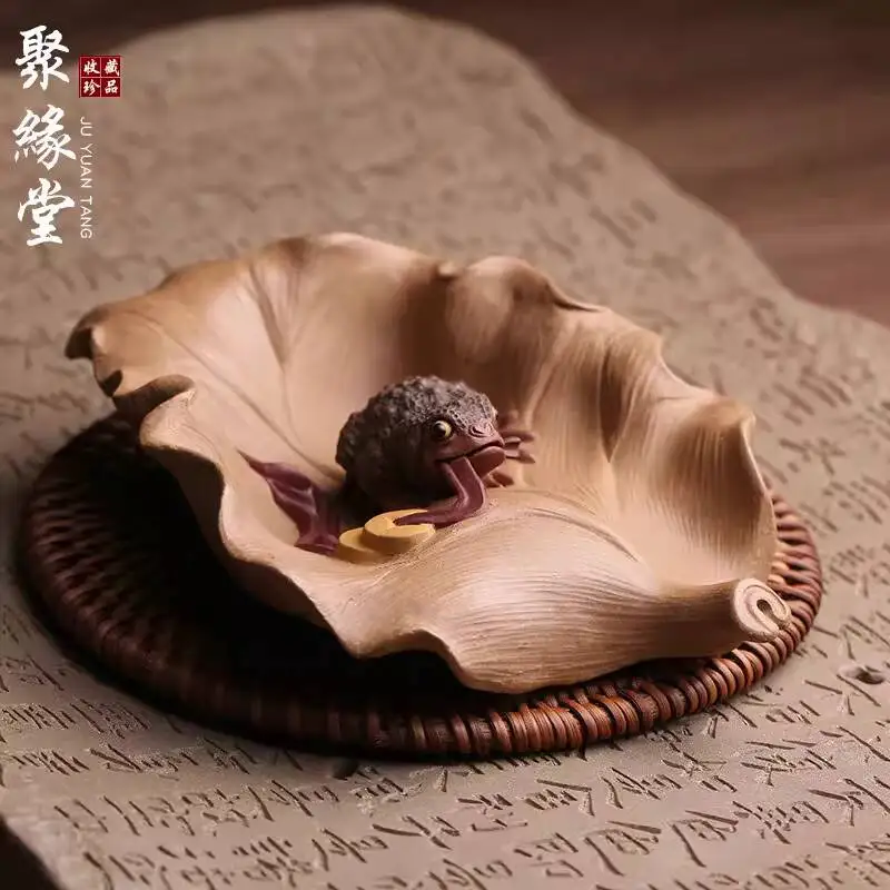 Yixing Boutique Purple Sand Pet Ornaments Golden Toad Getting Rich Overnight Can Raise Child Night Handmade Play Creative Tray