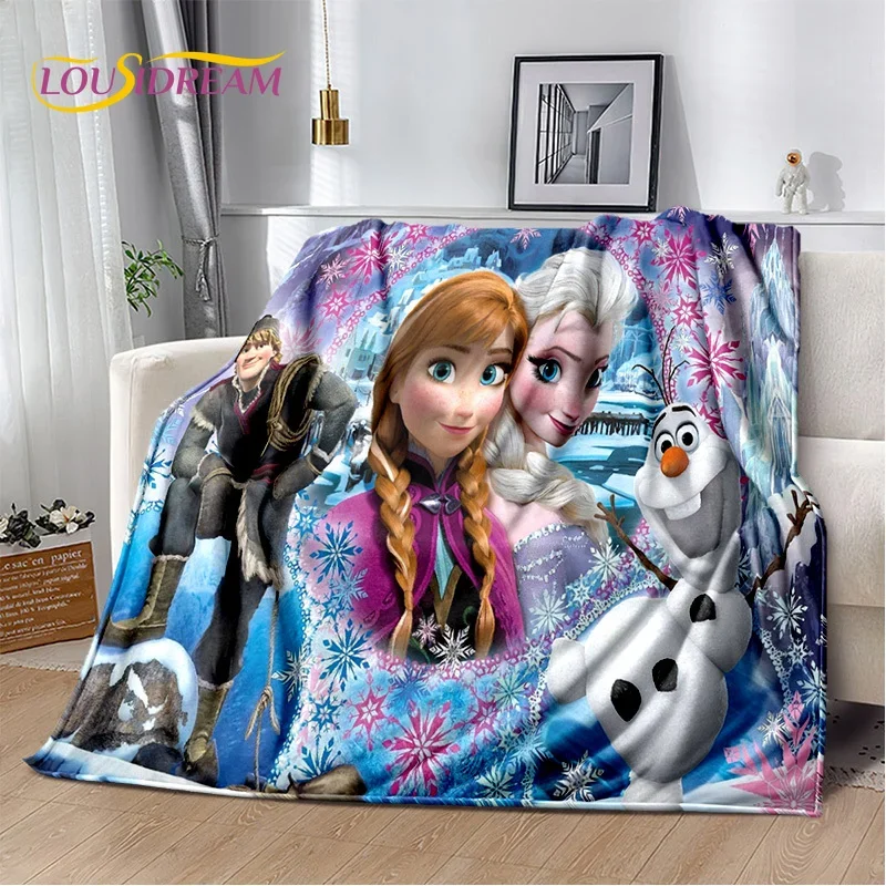 Disney Frozen Elsa Princess Snow Queen Cartoon 3D Soft flanella coperta coperta per soggiorno camera da letto copridivano ragazza