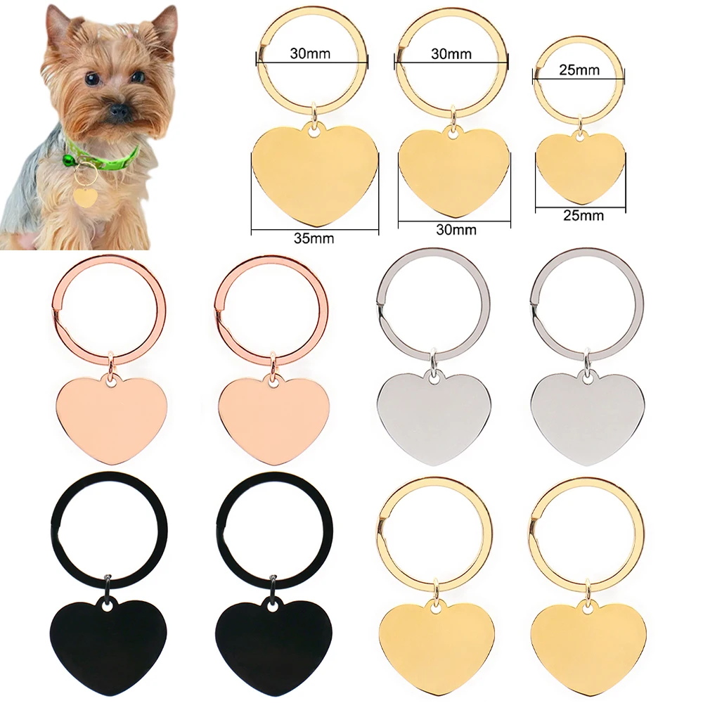 

50/20PCS Stainless Steel Dog Tag Cat ID Tag Pendant for Custom Engraved Dog Tag Wholesale Heart Necklace Jewelry Accessories