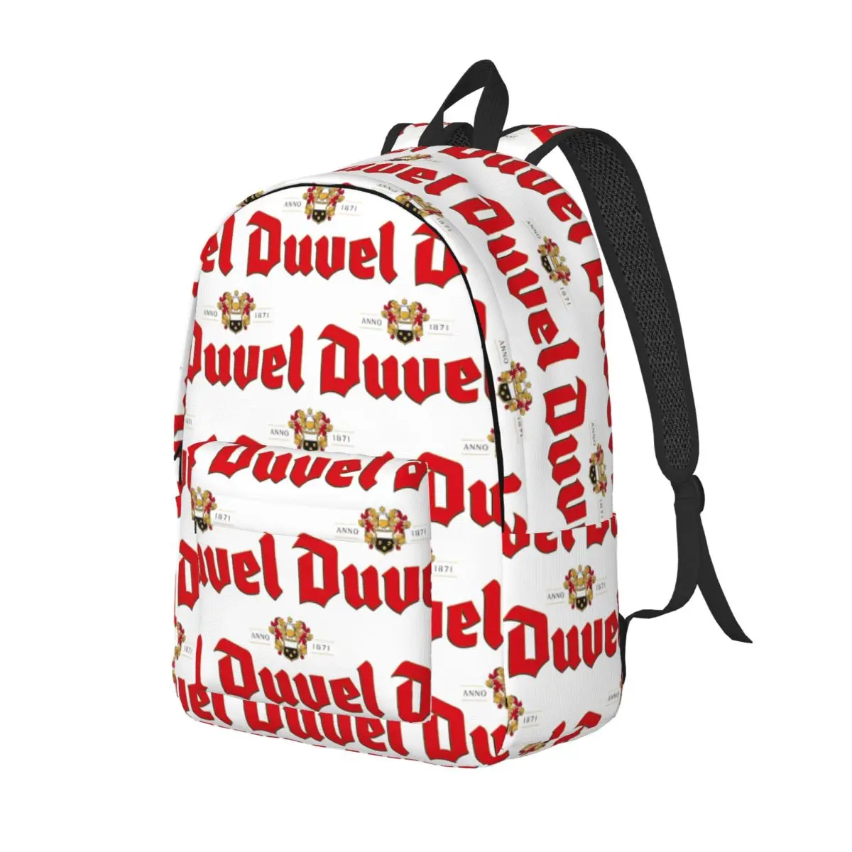 Custom Duvels Logo Student Backpack School Bag Hiking Travel Daypack for Men Women Fashion Bookbag Shoulder Bags