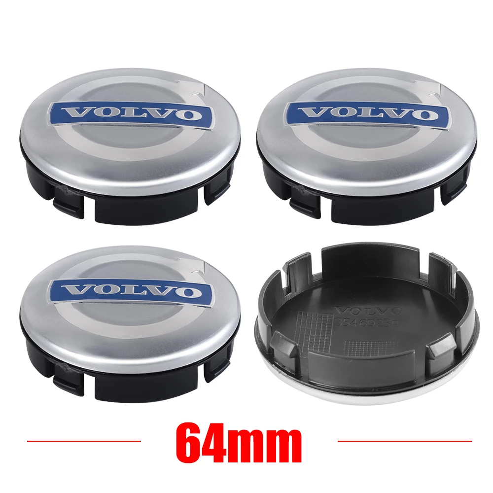 4pcs/set 64mm VOLVO Badge Car Wheel Center Cap For Volvo XC60 V70 S60 XC90 S80 V40 XC70 V50 Rim Hub Cover Decorate Accessories