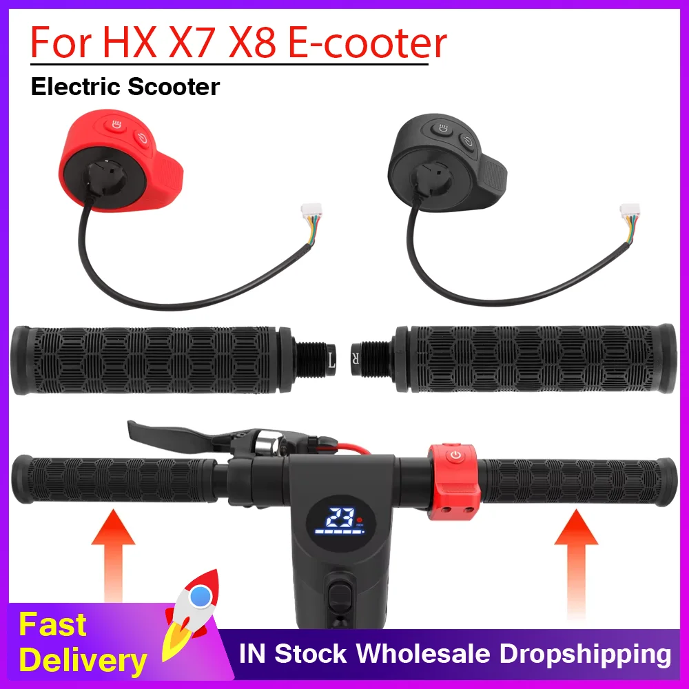 Brake Handle Brake Lever with Bell for HX X7 X8 Electric Scooter Handle Brakes Leve Rubber Handlebar Grips Accelerator Parts