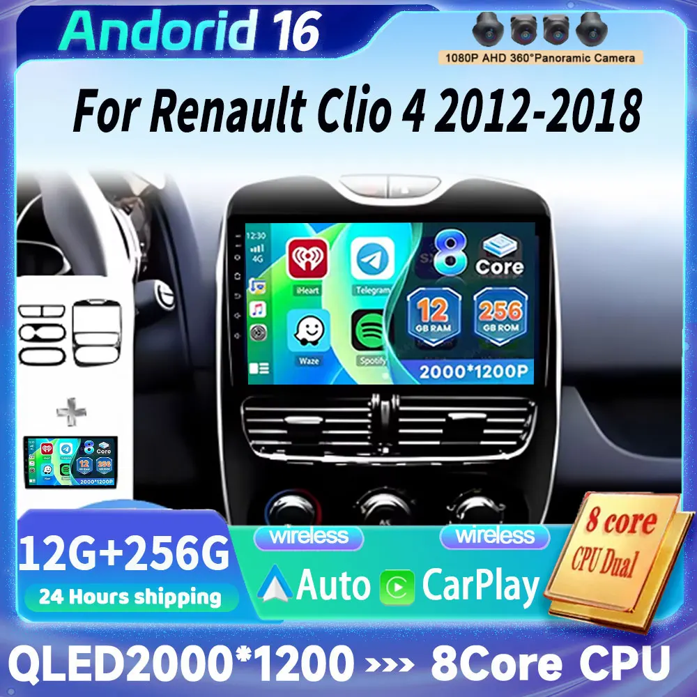 Android 16 Car Radio For Renault Clio 4 2012 2013 2014 2015 2016 2017 2018 Auto Wireless Carplay Android Auto Multimedia Player