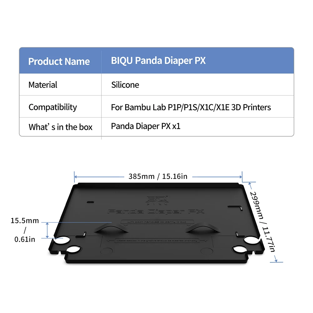 

BIQU Panda Diaper PX Integrated Handles Precision Molding Silicone 3D Printer Accessories Upgrade For Bambu Lab P1 X1 H2D H2S