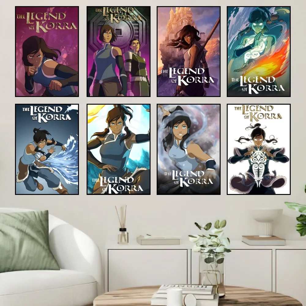 Cartoon A-Avatar legenda Korra plakat drukuje naklejki na ścianę do dekoracji sypialni salonu biuro domowe samoprzylepne