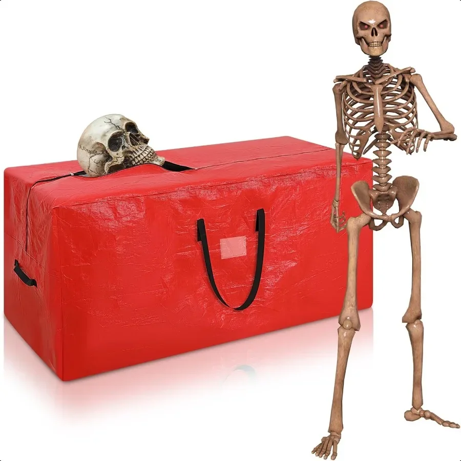 

Christmas 12ft Skeleton Storage Bag Fit up to 12ft Skeleton Christmas Tree Storage Bag Heavy Duty Extra Large Container with Du