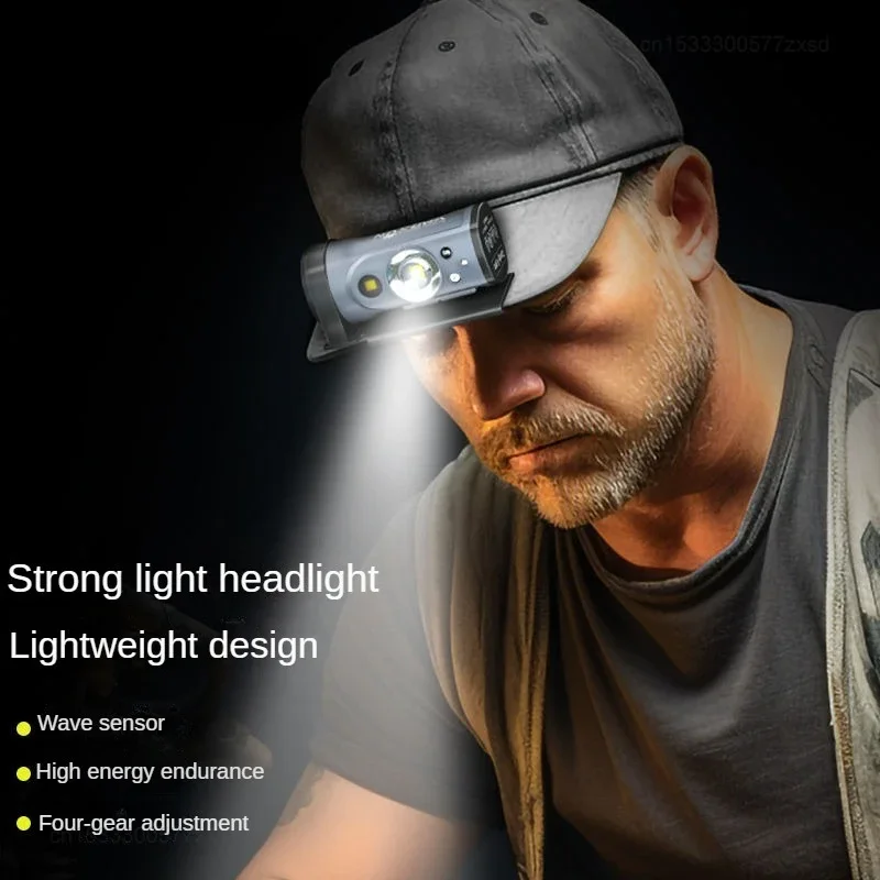 Xiaomi Warsun LED Sensor Hat Clip Lamp Waterproof Head Light Rechargeable Fishing Searching Outdoor Head Flashlight Zoom Lantern