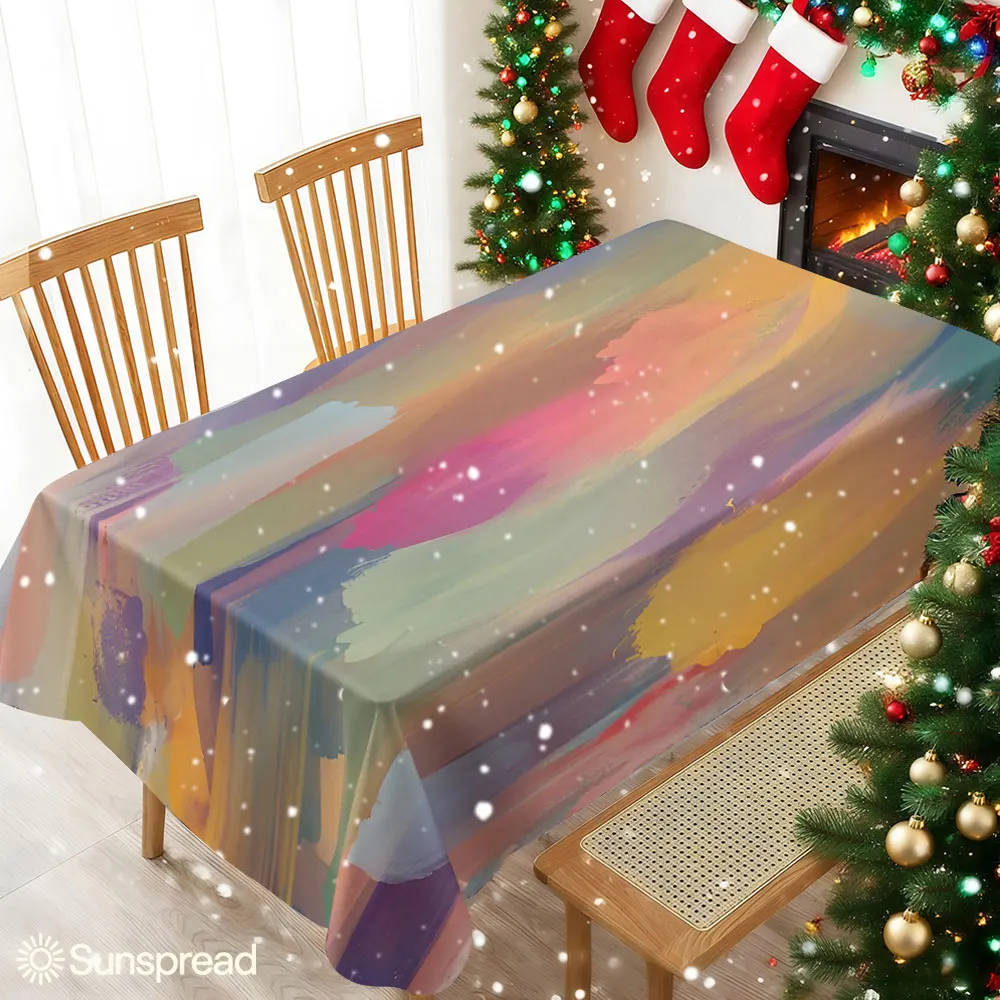 Autumn Brush Strokes Waterproof table cloth, splash-proof tablecloth, for party, Halloween, Christmas, dining, camping