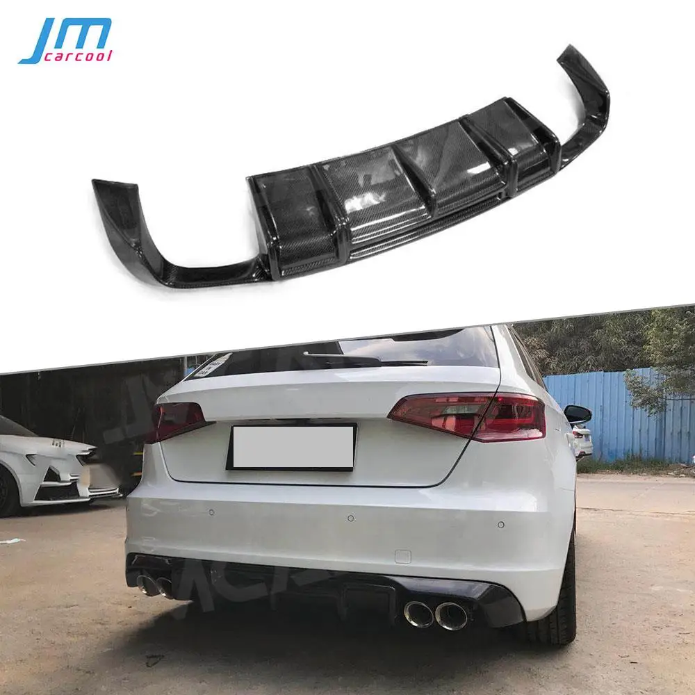 Carbon Fiber Rear Lip Diffuser Spoiler for Audi A3 Sline S3 Sedan 4 door Not A3 Standard 2014 -2016 Hatchback Car FRP Body Kits