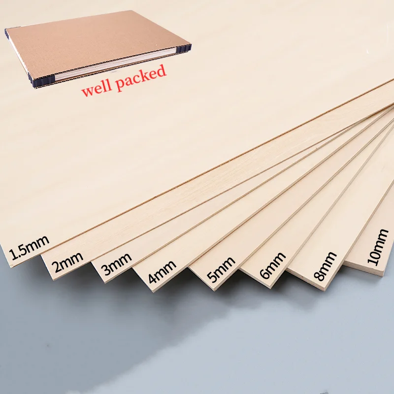 10pcs Wooden Craft Board 1.5/2/3/4/5/6/8/10mm Blank Basswood Plywood Sheet Wood Plate Construction Material Model Kits 100x100mm