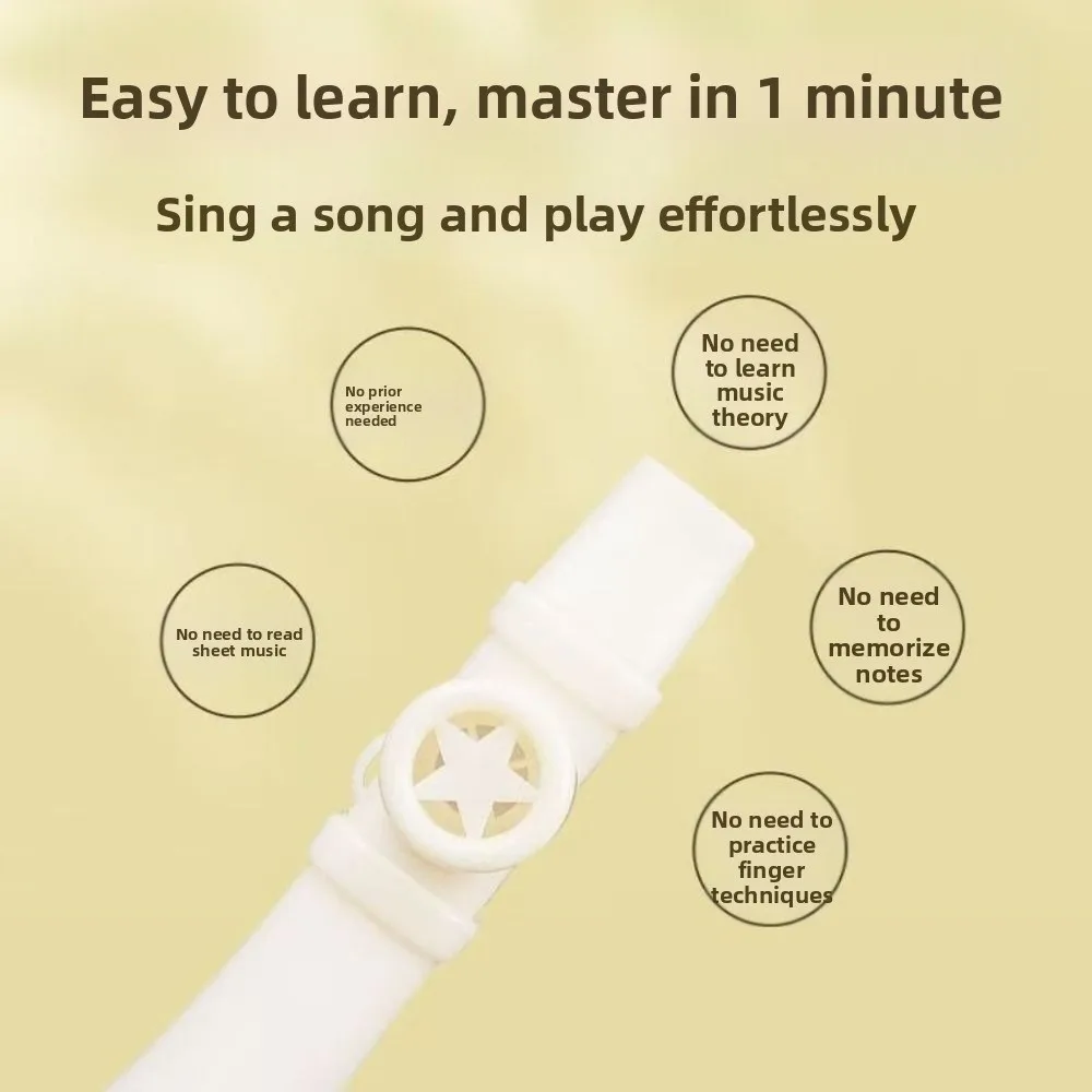 Flute-shaped Kazoo Instrument Learn Easily Wear-resistant Colored Flute Portable Detachable ABS Kazoo Instrument Music Lover