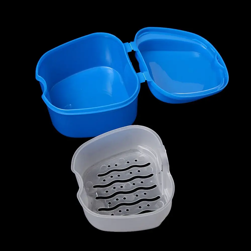 Container Storage False Teeth With Hanging Net Rinsing Basket Oral Hygience Denture Box Case Health Care Product