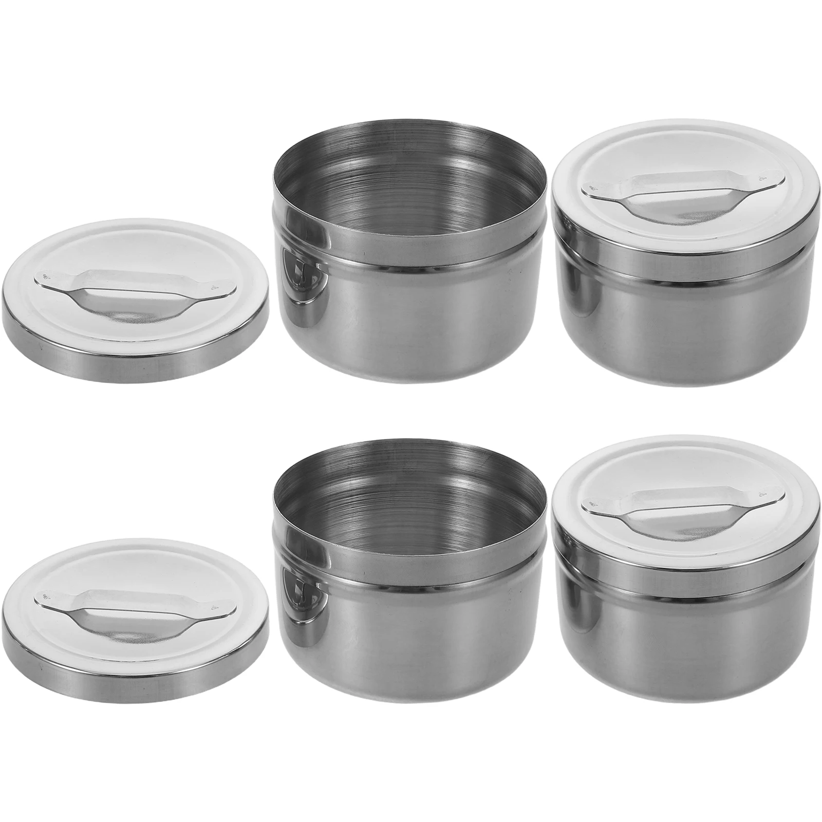 

4pcs Stainless Swab Wool Buds Cotton Swab Storage Case Holder Organizer Cutips Jar Cotton Rounds Storage Jar 2.95X1.97\