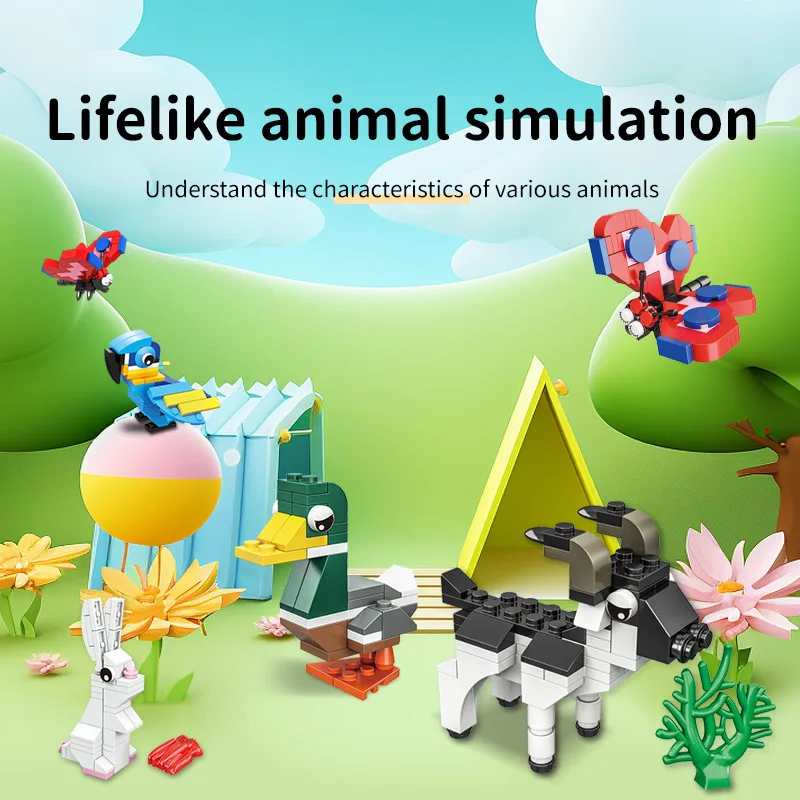 Piccoli animali zodiacali attività didattica per bambini piccoli regali giocattolo per blocchi di assemblaggio di piccole particelle