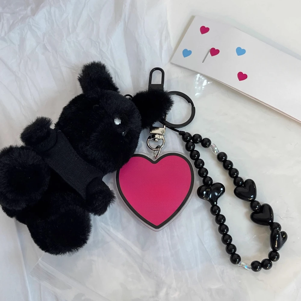 Black Rabbit Plush Pendant Bag Keychain Anime Peripherals Action Figure Cute Doll Kawaii Ins Style Cartoon Bag Model Gift Toys