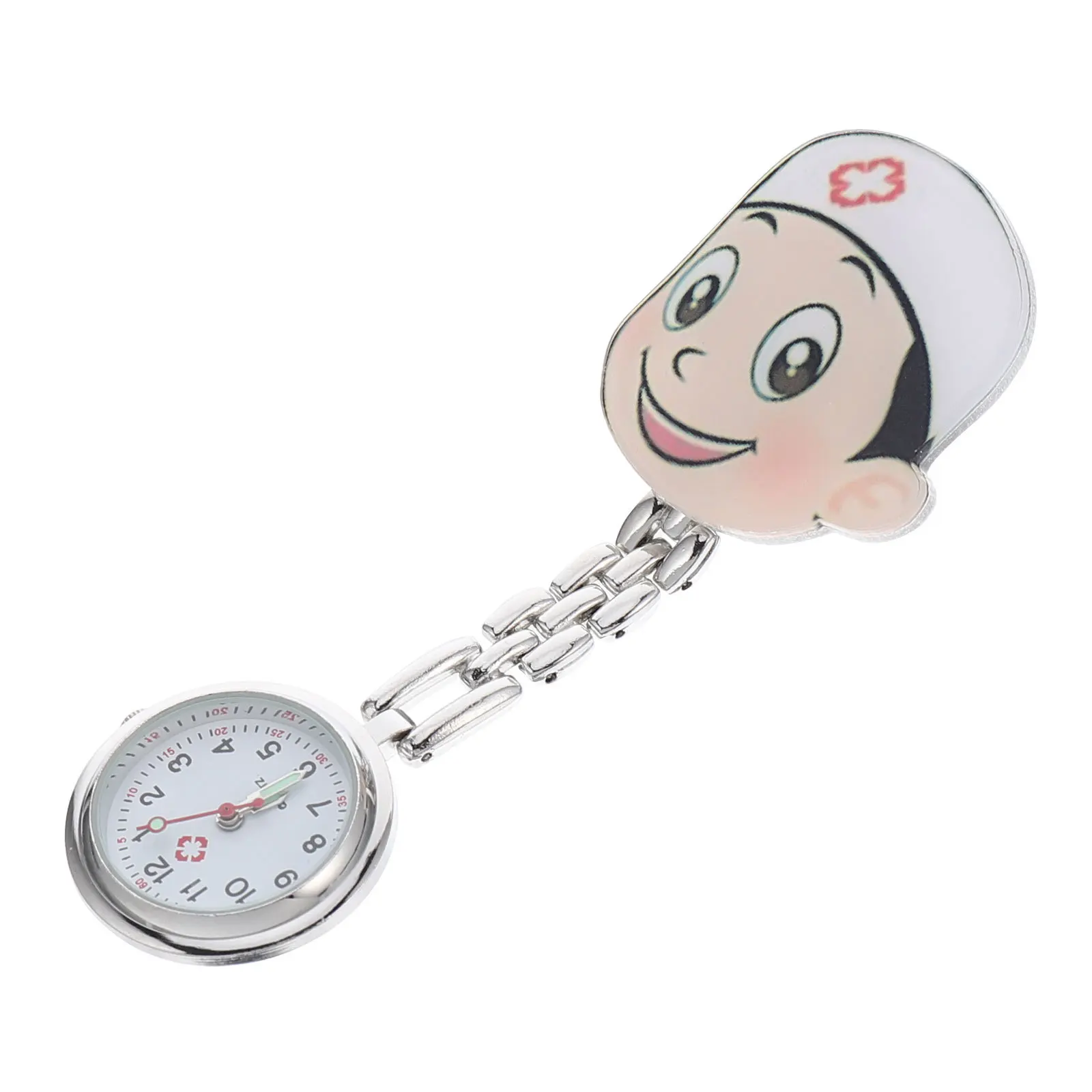 1 قطعة ساعة ممرضة سبيكة كليب على الطلب الكبير الكرتون مظهر معلق ممرضة ساعة جيب للأزياء الممرضات النساء الطلاب