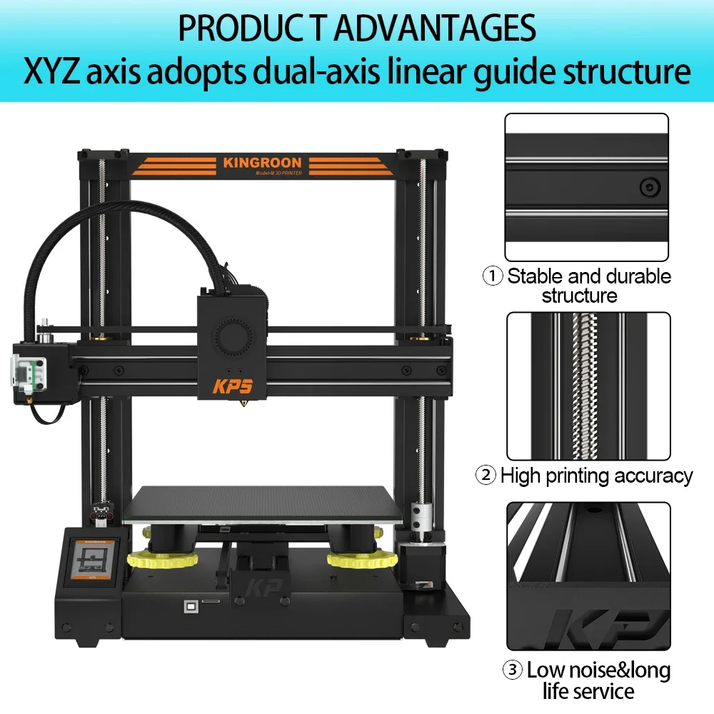 KINGROON KP5L High Precision DIY FDM 3D Printer Machine Resume Printing  Build Size 300x300x330mm High Speed 3d Printers