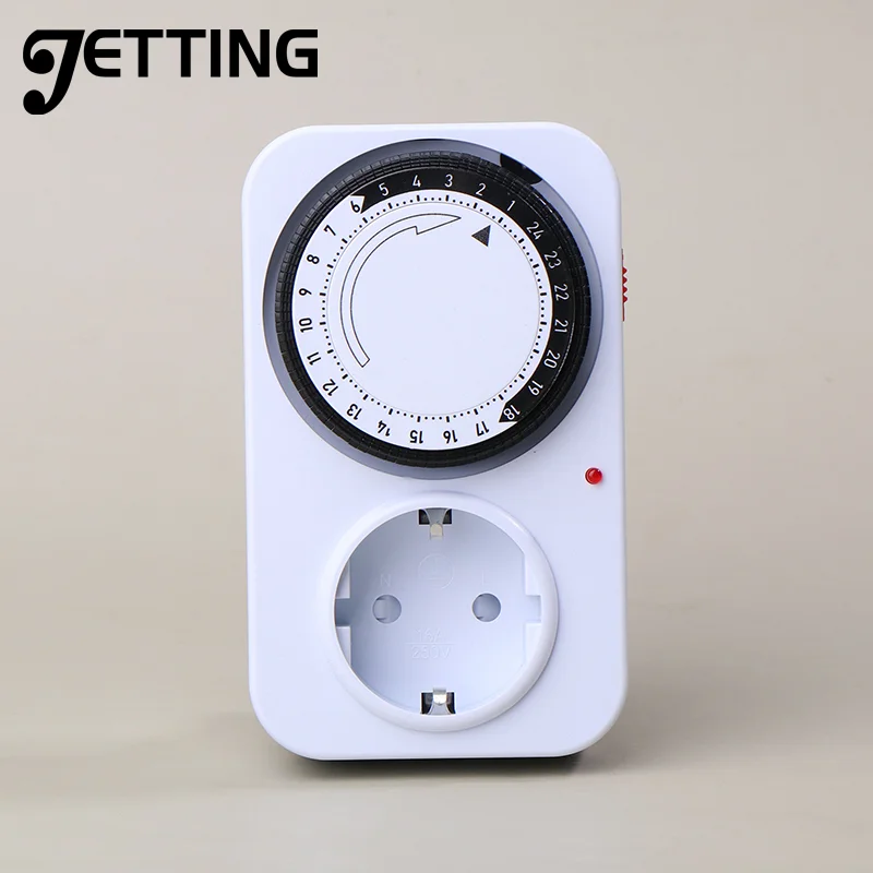 

EU Plug Timing Socket 24-hours Cycle Mechanical Timer Electricity Consumption Meter Automatic Shutdown With Overload Protection