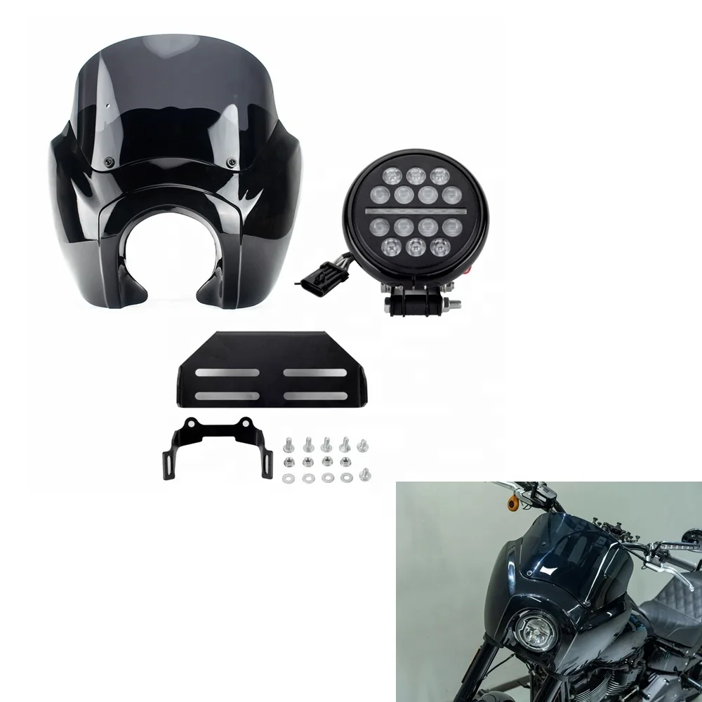 

Motorcycles Fairing Windshield With 5.75'' LED Headlight For Harley Softail Low Rider S 114 FXLRS 117 2020-2021