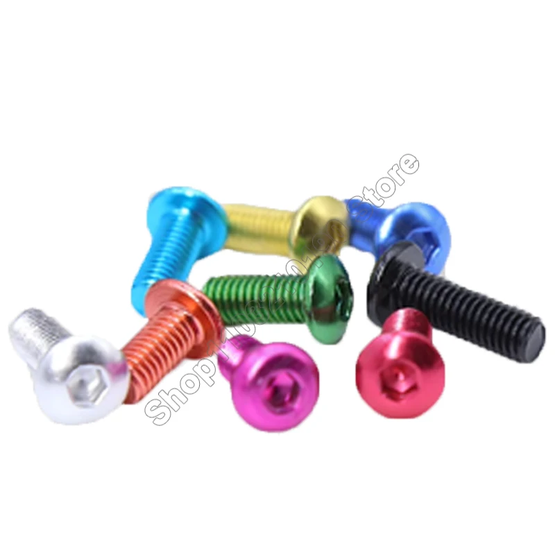 1-10pc ISO7380 7075 Aluminum Allen Round Screw M6 Colourful Aluminum Alloy Hex Hexagon Socket Button Head Machine Bolts L=8-40mm