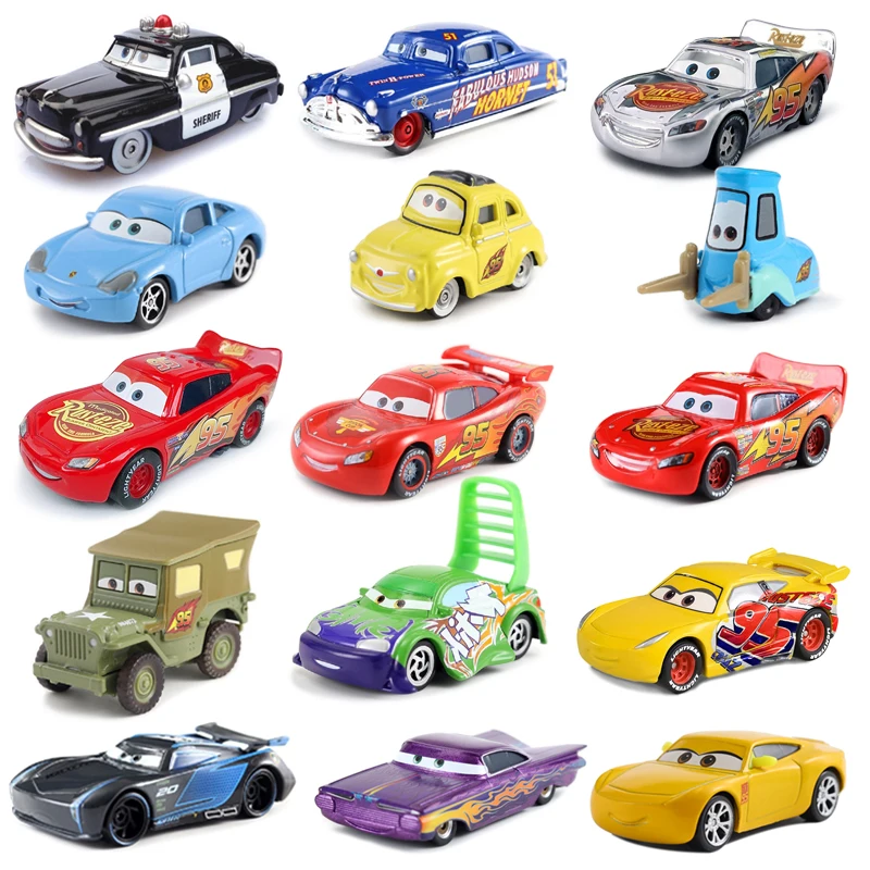 Auto Disney Pixar Cars 2 3 Lightning McQueen Sally Ramone Cruz Ramirez 1:55 Diecast veicolo in lega auto per bambini giocattoli