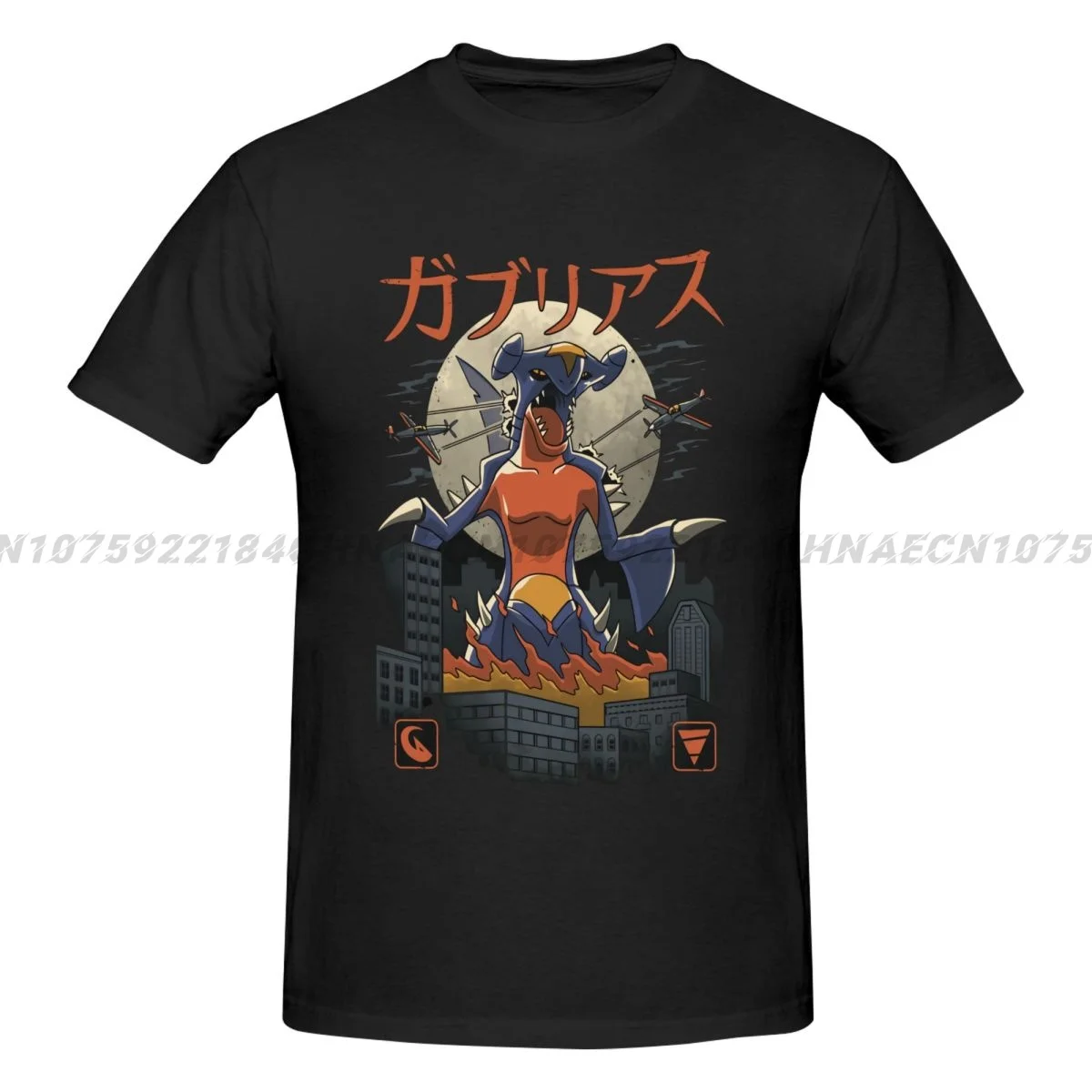 Garchomp Legendary Dragoned Ground Kaijus T-Shirt Men Fashion Crew Neck Short Sleeves Cotton Tops Clothing Women tshirt