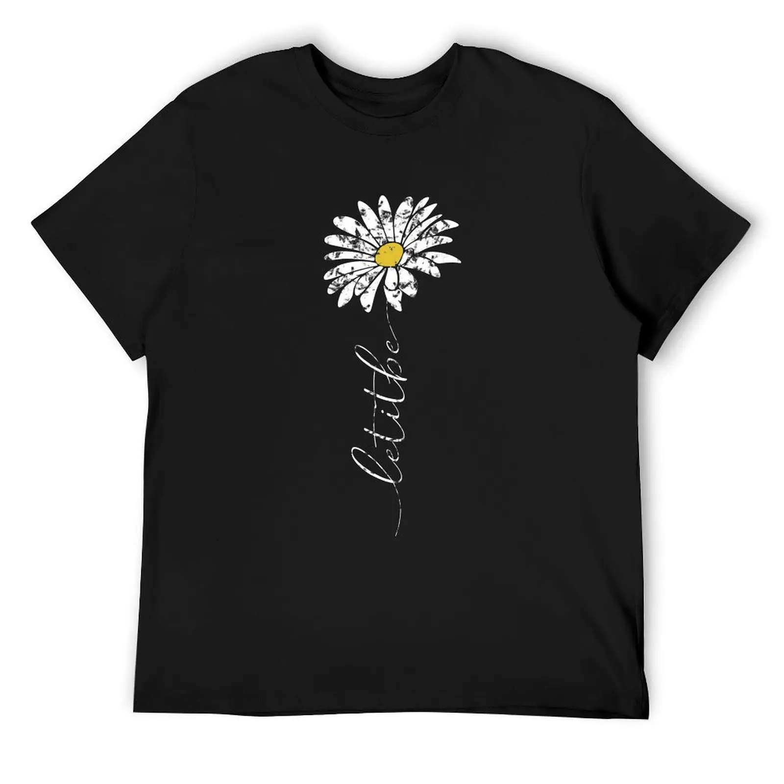 Let It Be Daisy T-Shirt oversizeds korean fashion boys whites anime shirts men