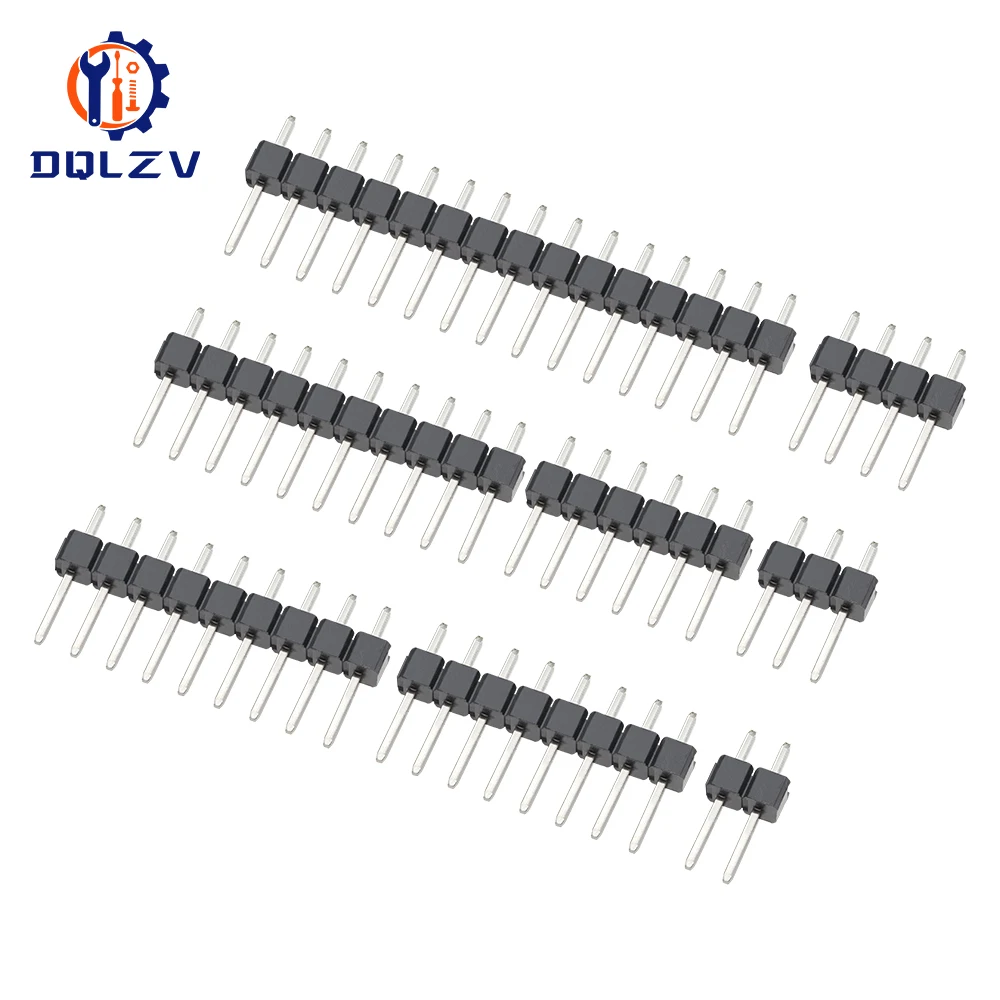 2.54mm Pitch Pin Header Single Row Male Breakaway PCB Board Connector Straight Pin Pinheader Plug 1*2P~40Pin