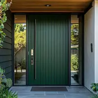 Best Selling High End Aluminum Alloy Entrance Door Anodized Finish Modern Hinged Doors Anti Theft Design Residential Doors 6