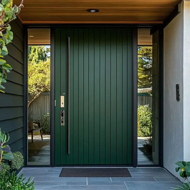 Best Selling High End Aluminum Alloy Entrance Door Anodized Finish Modern Hinged Doors Anti Theft Design Residential Doors 6