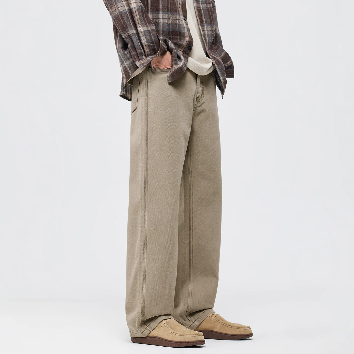 

Loose Straight Leg Cotton Casual Pants High Street Sle Commute Faionable Youth Men's Winter New Arrival Bird Home Element