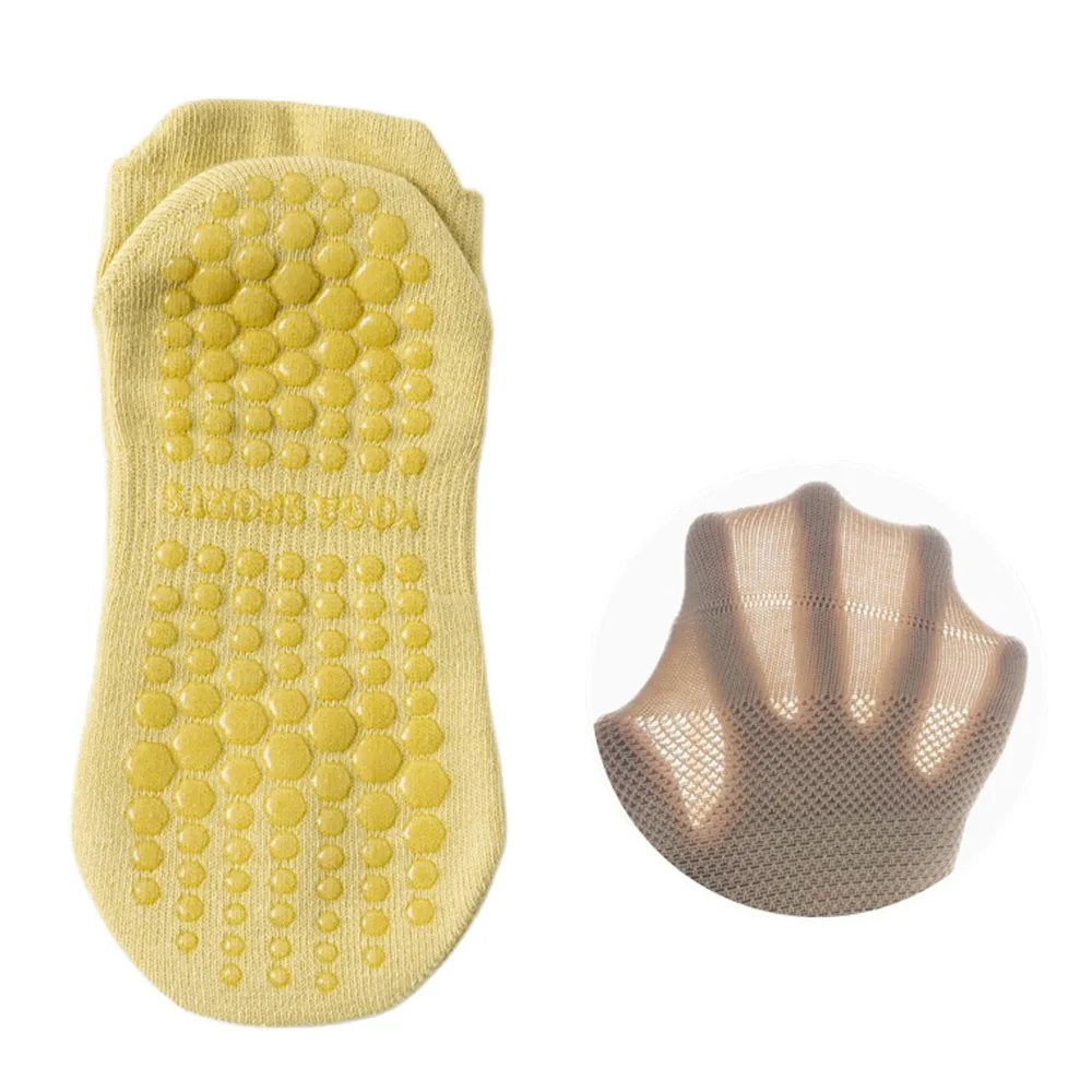 

Профессиональные тонкие носки для йоги, сетчатые дышащие спортивные носки, силиконовые противоскользящие носки для пилатеса с открытой спиной, детские