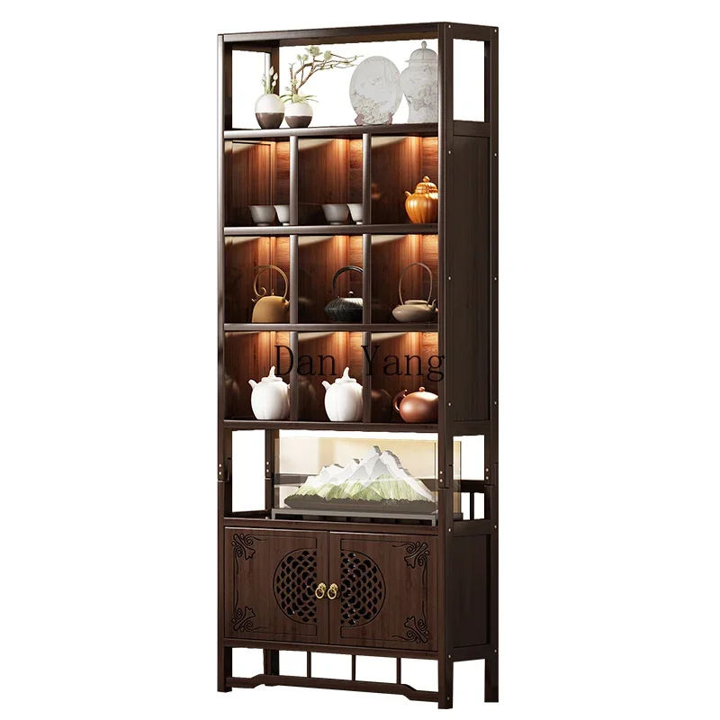 Cyh solid wood shelves Duobao Pavilion ornaments bookcase living room partition household tea display cabinet