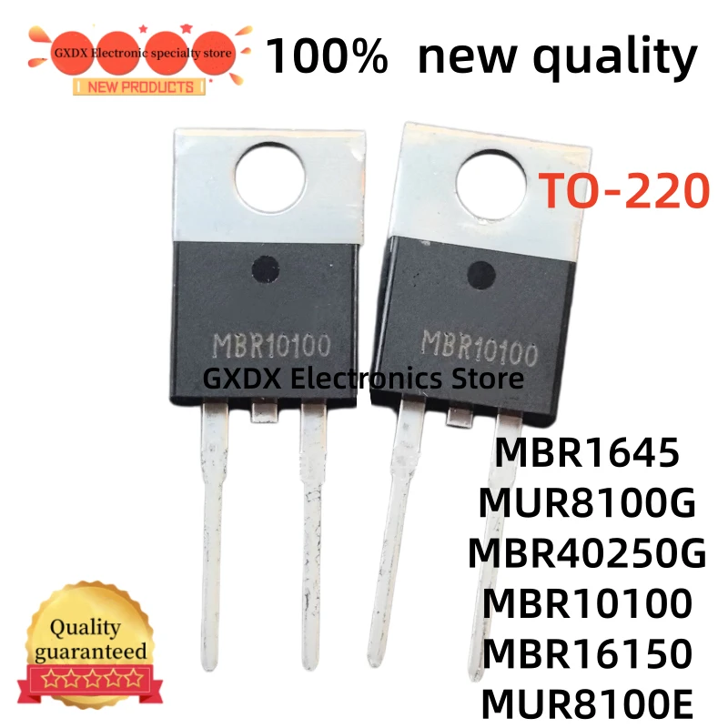 10-20-30Uds 100% new MBR40250G U8100E U8100G B40250G B1645 MBR1645 MBR10100 MBR16150 MUR8100E MUR8100G B10100 B16150 TO-220-2