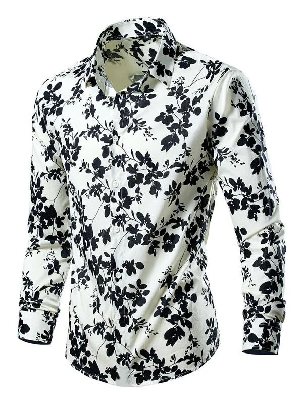 

Облегающая футболка Long Sve с цветочным принтом irt, повседневная футболка из полиэфирного волокна с отложным воротником M Summer Faion irt